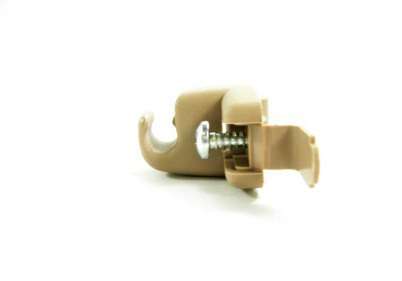 Soporte parasol beige claro OEM 51168243575 para BMW Serie 3 E46. Original BMW.