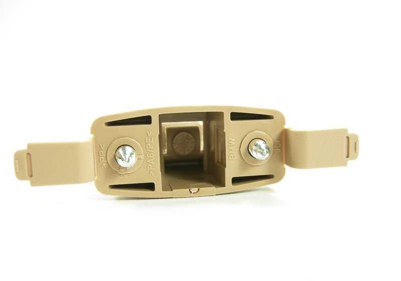 Soporte parasol beige claro OEM 51168243575 para BMW Serie 3 E46. Original BMW.