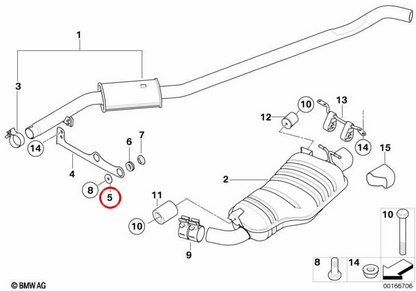 Rondella OEM 18203450931 per BMW E83. BMW originale.