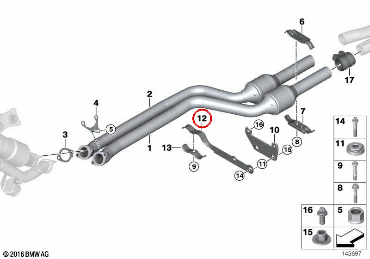 OEM -Auspuffrohrstütze 18207524534 für BMW E90, E91, E92, E93. Original BMW.
