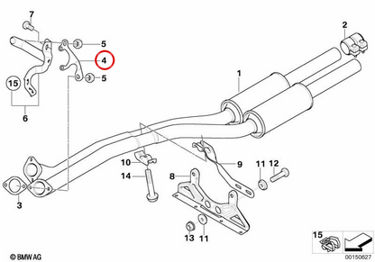 Échappement Union Plate OEM 18207556226 pour BMW E60, E61, E63, E64, E65, E66. BMW d'origine.