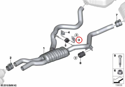 Soporte para BMW Serie 3 E90, E91, E92, E93 (OEM 18207571001). Original BMW