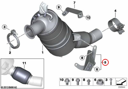 OM Motor Catalyst Support 1820851544 für BMW E84. Original BMW.