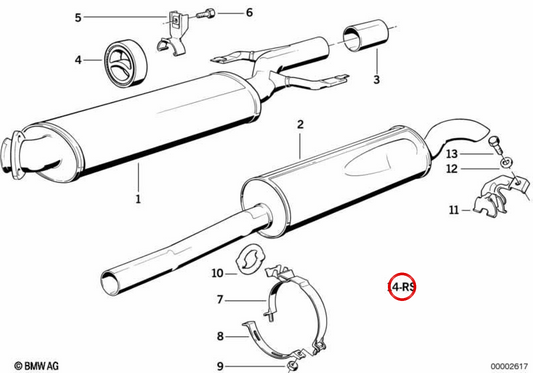 Assemblyteile für die BMW 3 E30 -Serie, 5 E28 -Serie (OEM 18211177343). Original BMW