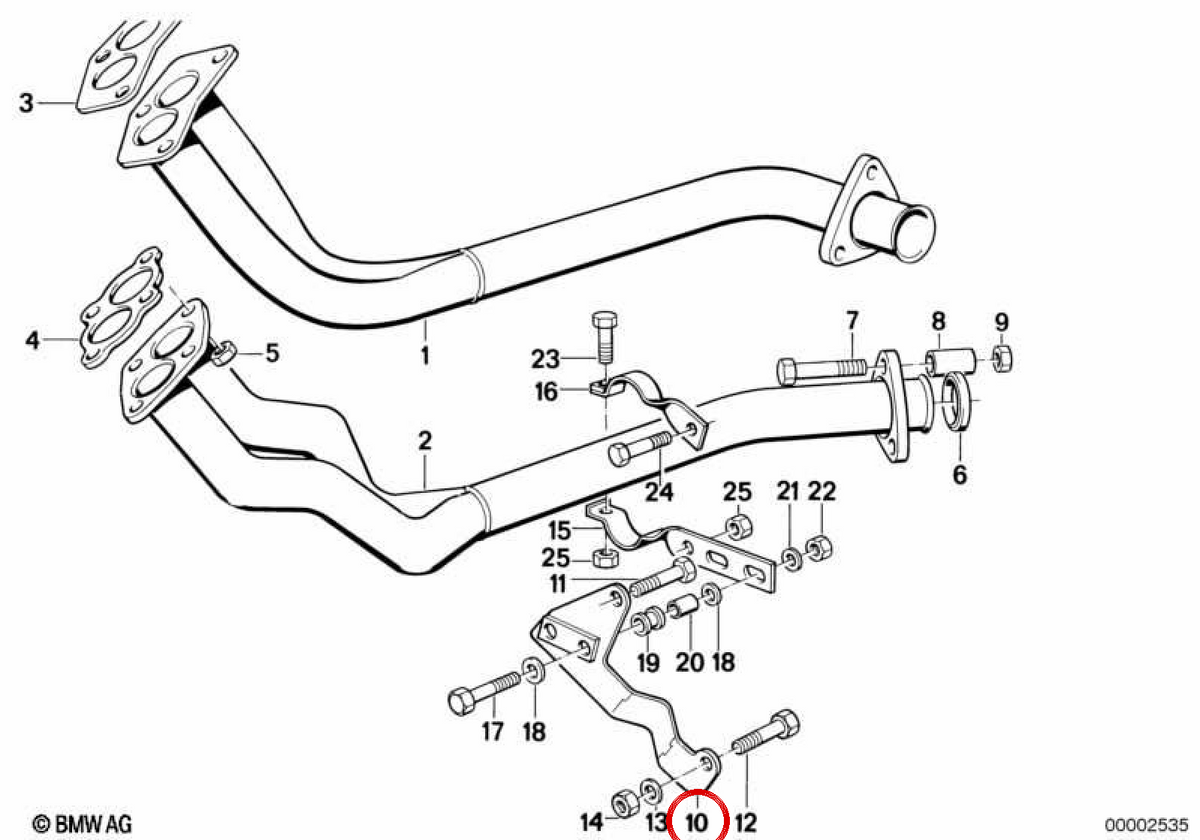 OEM Escape Support 18211245829 für BMW E21, E30, E28. Original BMW.