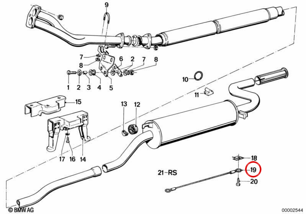 OEM Escape Cable 18211246074 für BMW E12, E28. Original BMW.