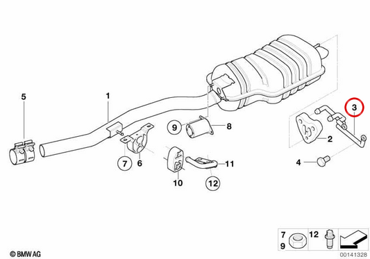 OEM Escape Support 18212247709 per BMW E46. BMW originale.