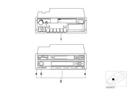 Tapa embellecedora OEM 65126907823 para BMW E36, Z3. Compatible con radios BMW Bavaria C Business y Reverse RDS. Recambio original BMW.