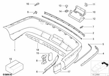 Protective strip for BMW 5 Series E39 (OEM 51128159376). Original BMW