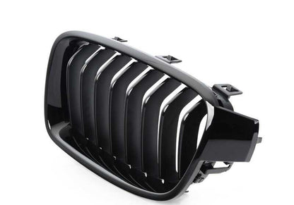 Rejilla decorativa frontal izquierda OEM 51117464493 para BMW Serie 3 F30, F30N, F31N, F35, F35N. Pieza original BMW.