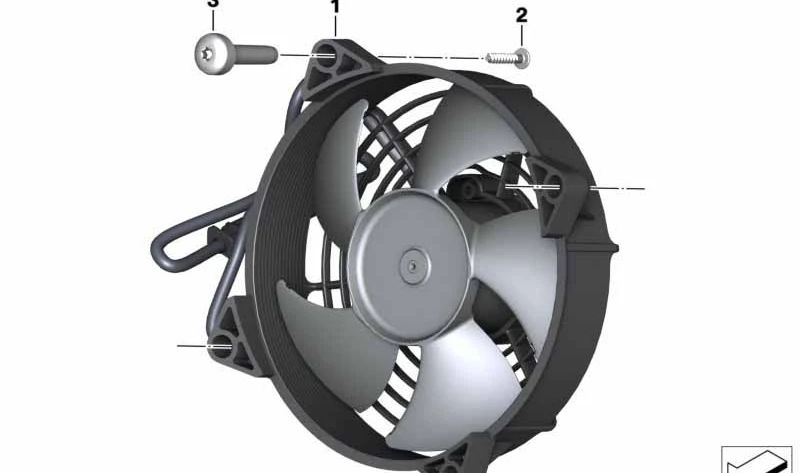 Ventilador surround com ventilador OEM 17428552529 para motocicletas BMW C 400 GT, C 400 X... e muito mais. Originais BMW Motorrad.