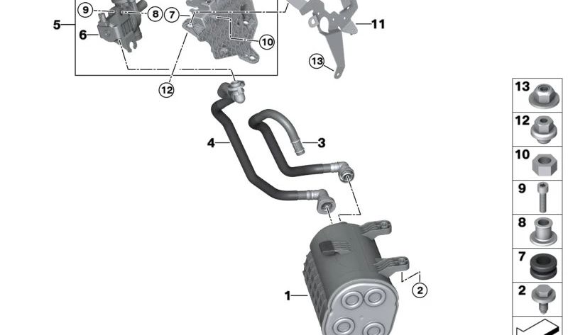 Válvula de aislamiento OEM 16137303949 para BMW F30 (330e), G20 (320e, 330e). Compatible con modelos híbridos enchufables. Original BMW.