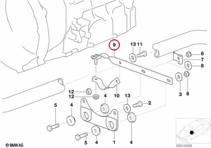 Support d'évasion OEM 18301432596 pour BMW E36, Z3. BMW d'origine.
