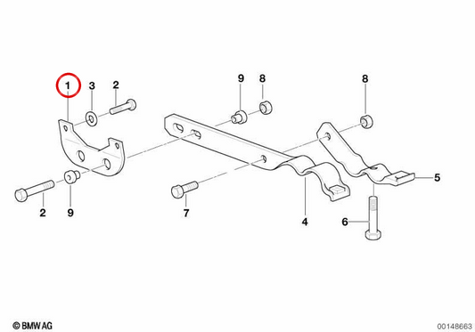 Soutien à court terme OEM 18301433151 pour BMW E36. BMW d'origine.