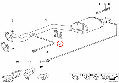 Silenziatore intermedio OEM 18301435672 per BMW E36 e Z3. BMW originale.