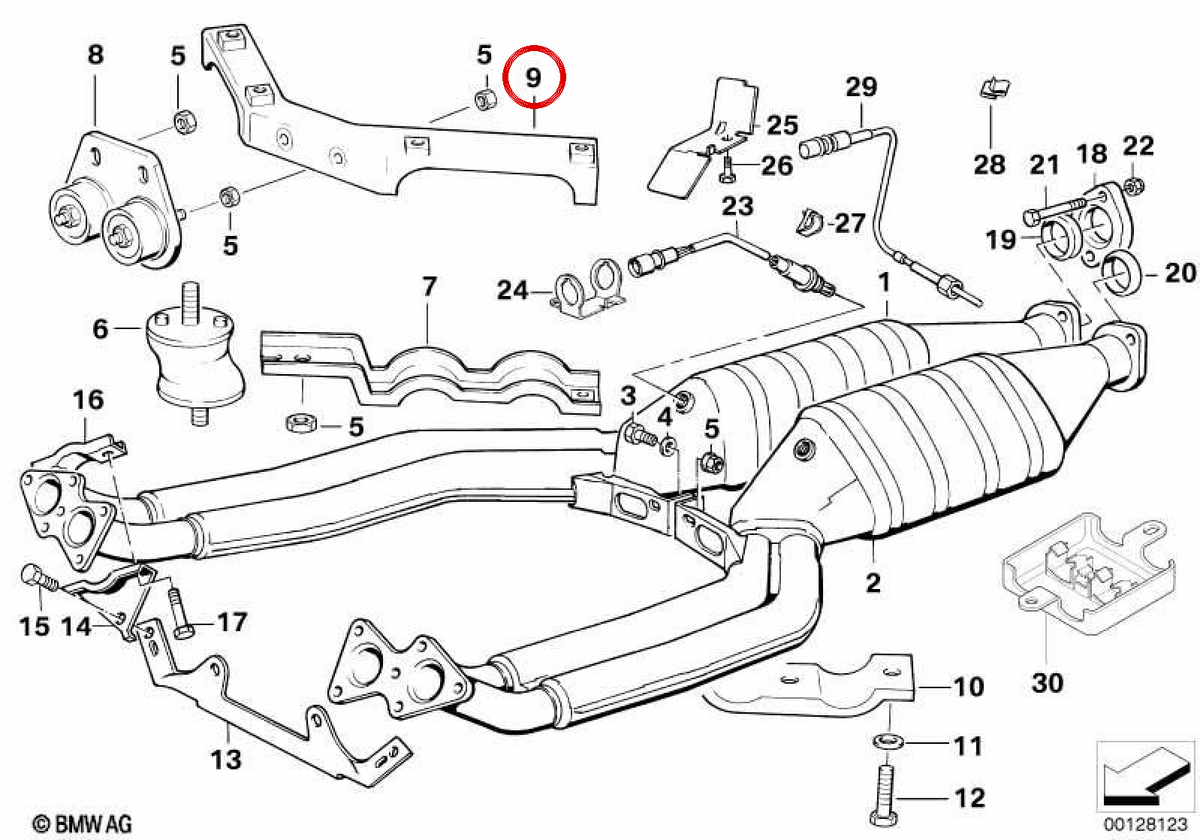 OEM Escape Support 18301728050 per BMW E31. BMW originale.
