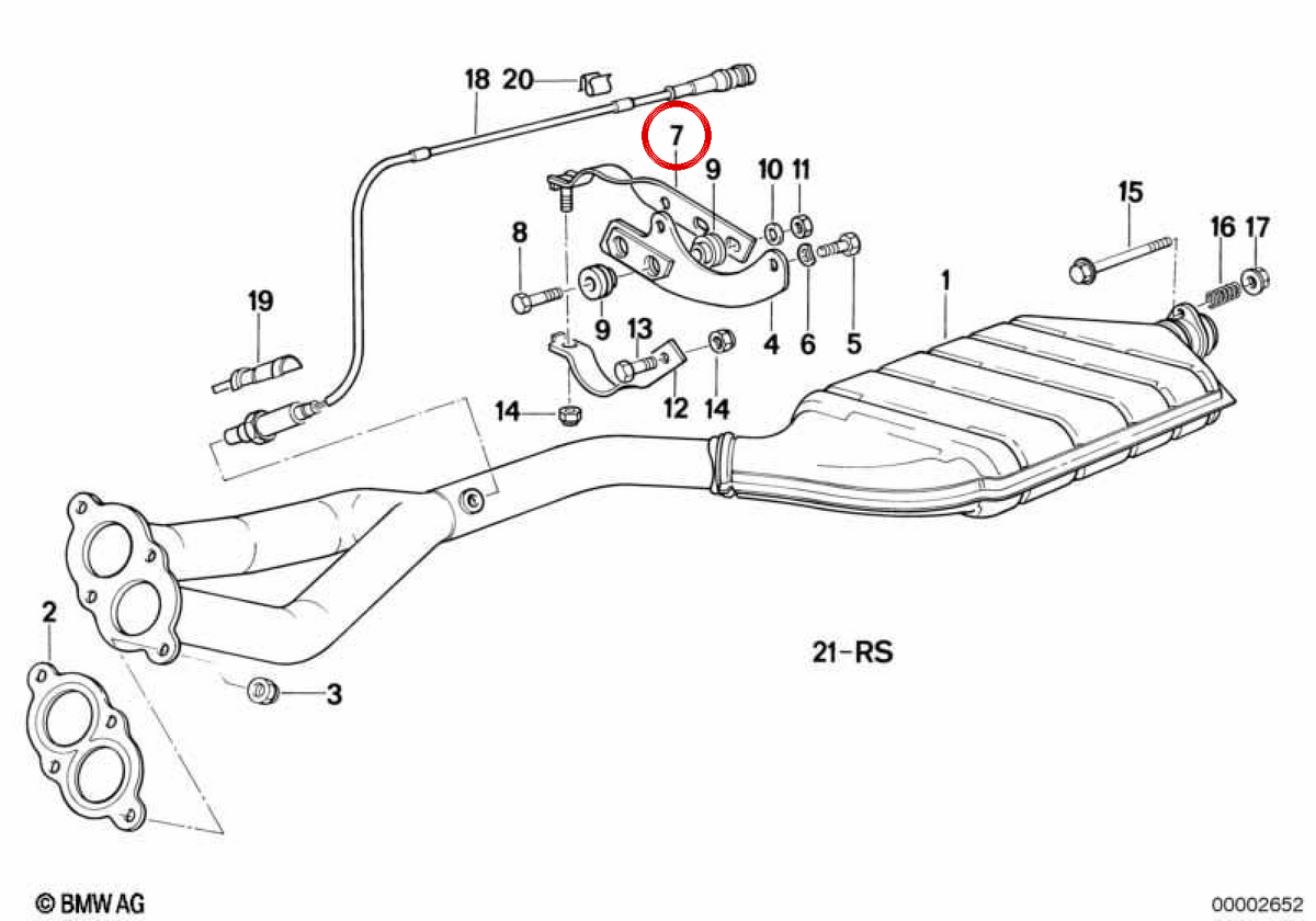 OEM escape support 18301728341 for BMW E30. Original BMW.