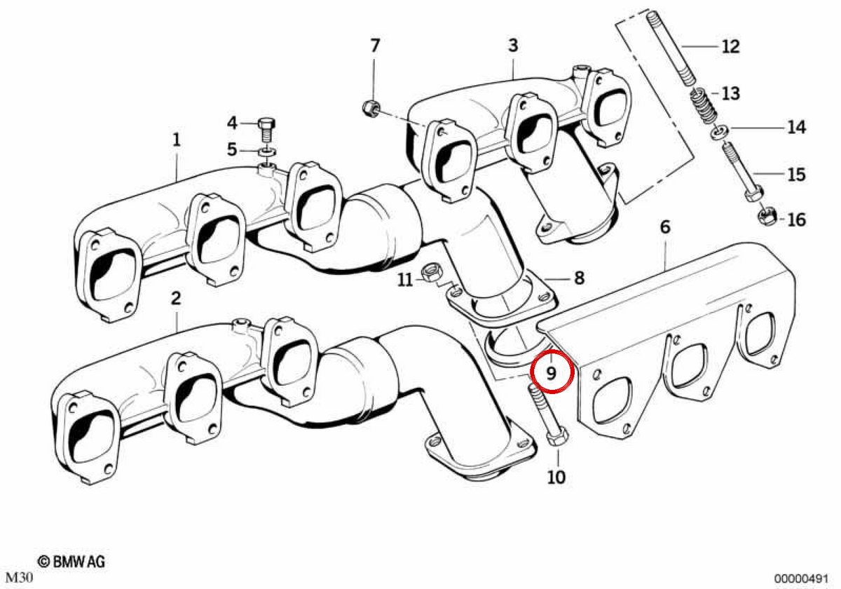 Hexagonal Nut M10 OEM 1830173774 für BMW E46, E90, E87, F10, F01, E39, X3 E83, Z4 E85 ... und mehr. Original BMW.