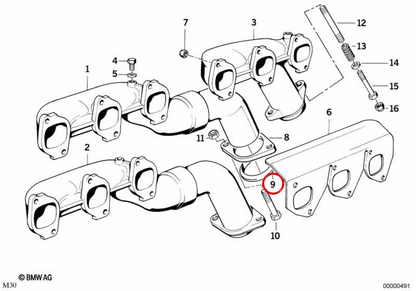 Hexagonal Nut M10 OEM 1830173774 für BMW E46, E90, E87, F10, F01, E39, X3 E83, Z4 E85 ... und mehr. Original BMW.