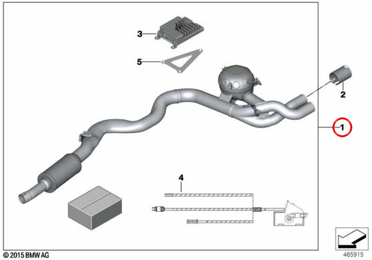 Performances du système d'échappement M pour la série BMW 3 F30, F31, 4 Série F32, F33, F36 (OEM 18302407197). BMW d'origine.