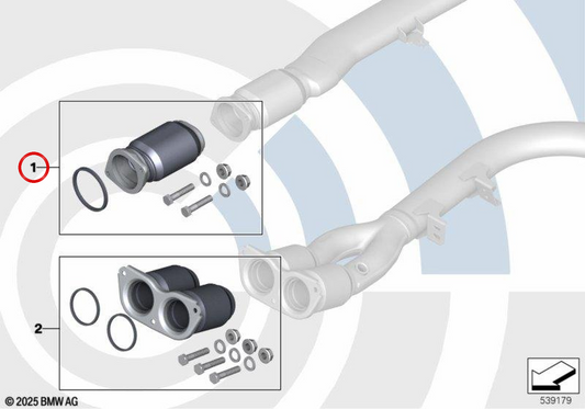 OEM 18305B48590 Kit de réparation des éléments de découplage pour BMW E81, E87, E88, E90, E91, E92, E93. BMW d'origine.