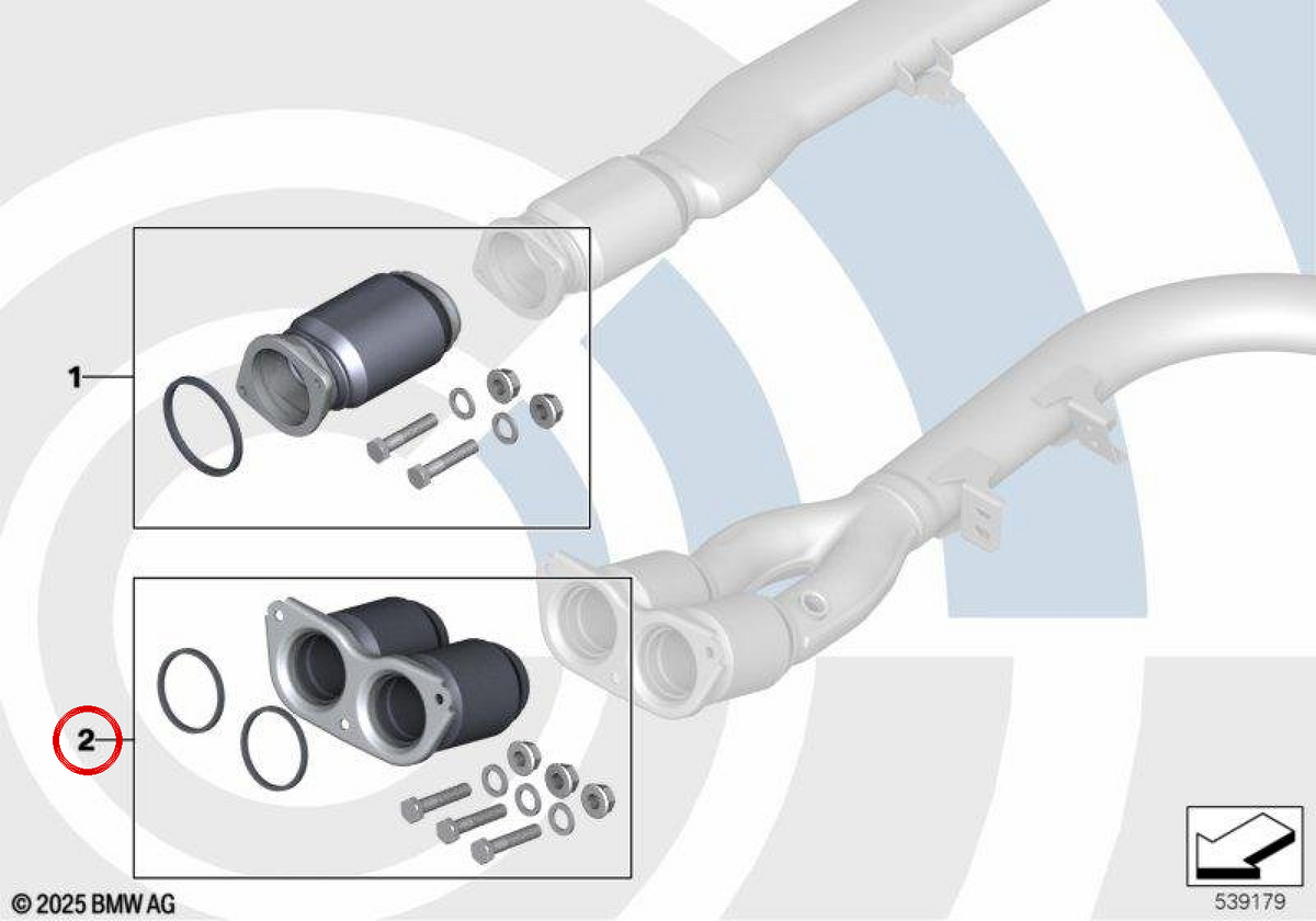 OEM 18305B485A2 Entkopplungselement -Reparaturkit für BMW E81, E82, E87, E88, E90, E91, E92, E93, E60, E61. Original BMW.