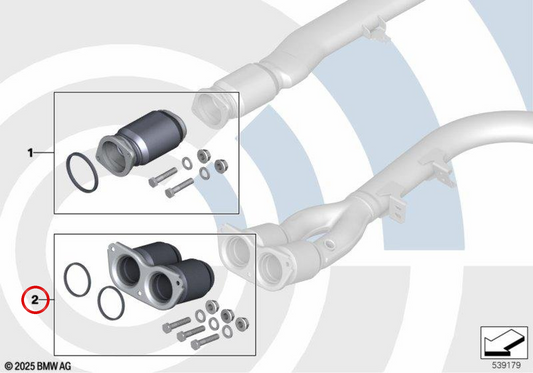 Kit de reparo de elemento de desacoplamento OEM 18305B485A2 para BMW E81, E82, E87, E88, E90, E91, E92, E93, E60, E61. BMW genuíno.