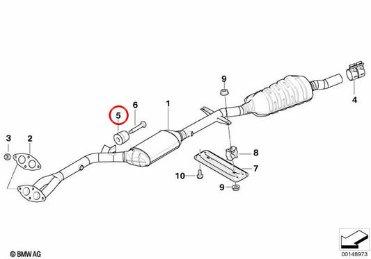 Amortisseur de vibrations OEM 18307522209 pour BMW Série 3 E46 (03/2000-12/2004). Véritable BMW.