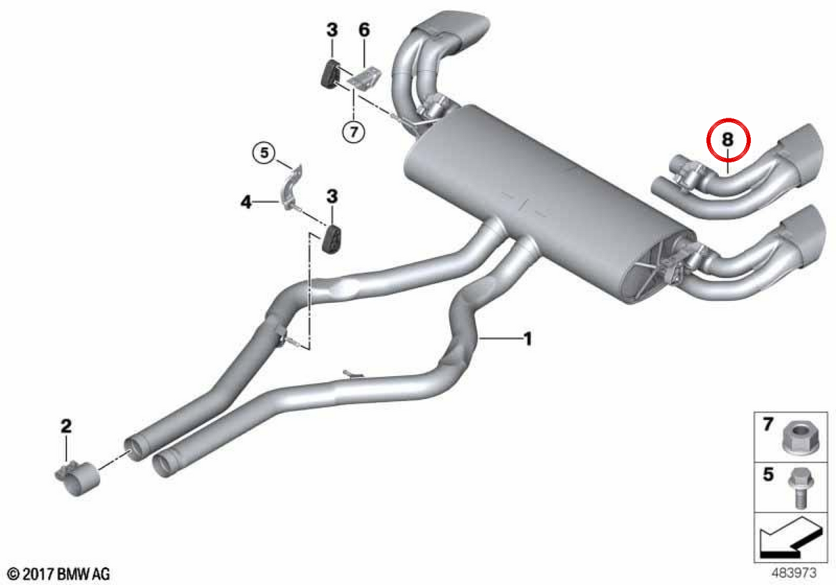 Oema Embelecatore OM 18307562545 per BMW E70. BMW originale.