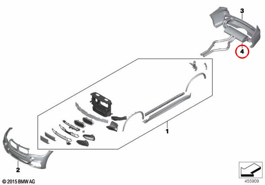 Rear Silence OEM 18307645677 for BMW F15. Original BMW.
