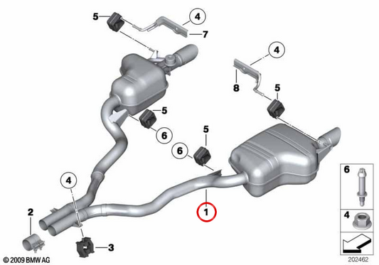 Heck -Stille OEM 18307647050 für BMW E89 Z4. Original BMW.