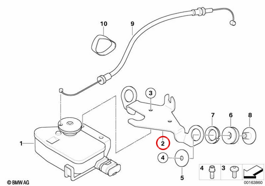 Chapa soporte OEM 18307709545 para motos BMW R1200S, HP2 Sport. Original BMW Motorrad.