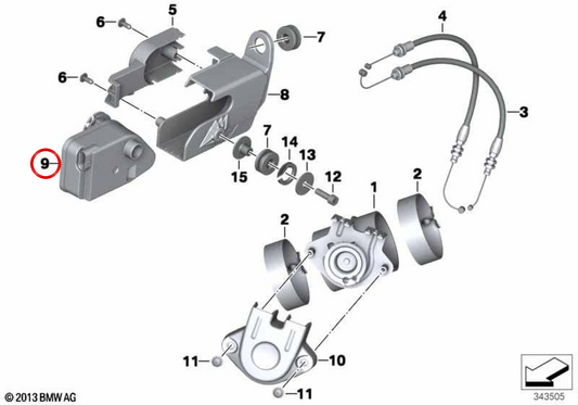 Reg. Valvola di scarico centralina OEM 18307712952 per moto BMW R nineT, R 1200 GS, R 1200 GS Adventure, R 1200 RT, R 1200 R. Originale BMW Motorrad.