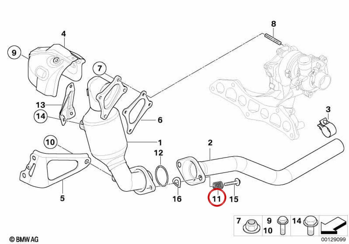 Helical Suspension Pier OEM 18307790610 für BMW E81, E82, E87, E88, E90, E91, E92, E93, E84 und Mini R50. Original BMW und Mini.