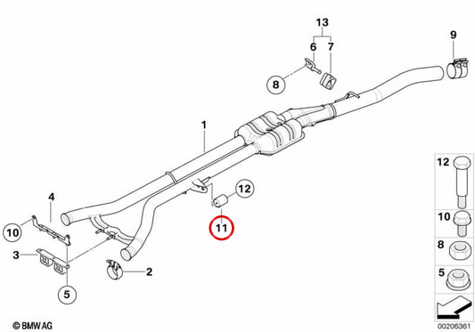OEM Escape Silencer 18307798559 für BMW G30, G31, G38, G32, E65, F01, F02, G11, G12. Original BMW.