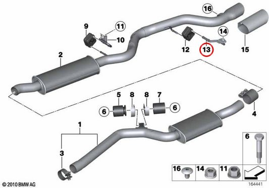 OEM Escape Support 18307806567 per BMW E81, E82, E87, E88. BMW originale.