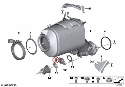 Vite OEM ISA 18307812172 per BMW E90, E70, E71. BMW originale.