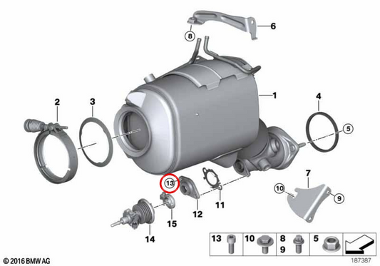 ISA OEM -Schraube 18307812172 für BMW E90, E70, E71. Original BMW.