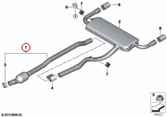 L'attaccante silenzioso OEM 18308577158 per BMW F45, F46, F48, F39 e Mini F54, F60. BMW originale e Mini.