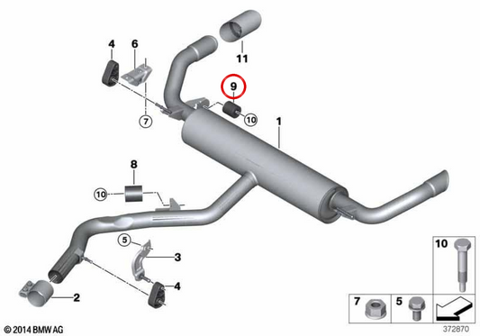 Intermediate Silent OEM 18308578189 für BMW F15, G05, G06. Original BMW.