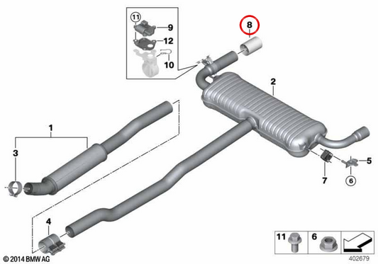 OEM Chrome Escape Embellis 18308668527 für BMW F40, F48. Original BMW.