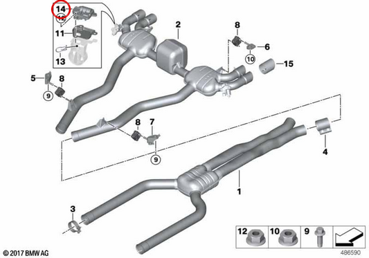 Control Motor Exhaust valve OEM 18308686640 For BMW G20, G20N, G21, G21N, G28, G28N, G22, G22N, G23, G23N, G26, G26N, F90, F90N, F91, F92, F93, F95, F95N, G05, G05, G18, F96, F96, F96 F96N, G06, G07, G29. BMW d'origine.