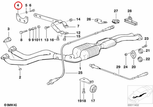 OEM Escape Support 18311728523 für BMW E36. Original BMW.