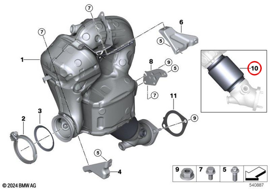 Ausgleichselement Abgasanlage OEM 18328477088 für BMW 3er G20 G21, 4er G22 G23 G26, 5er G30 G31, X3 G01, X5 G05… und mehr. Original BMW.