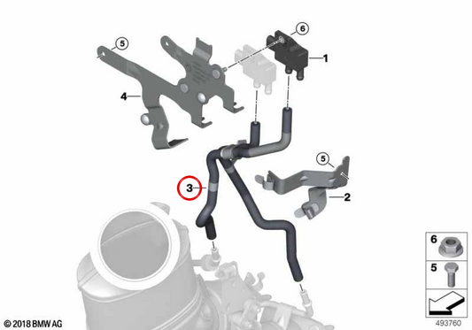 OPF OEM Tube 18329503829 per BMW F87, F82, F83. BMW originale.