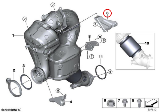 Support DPF OEM 1832987557 pour BMW G70, G05, G06. BMW d'origine.