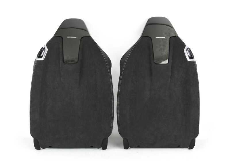 Rear panel Seat M Performance in Alcantara and Carbon OEM 52105A40303 for BMW 2 G42 Series (218i, 220i, 220d, 230i, M240i). Interior aesthetic improvement. Original BMW.