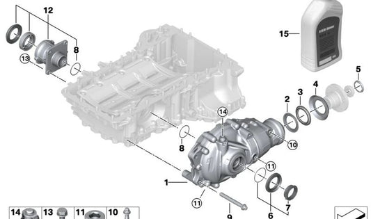 Front differential for BMW G20, G21, F10, F11, G30, G31 (OEM 31508635698). Genuine BMW