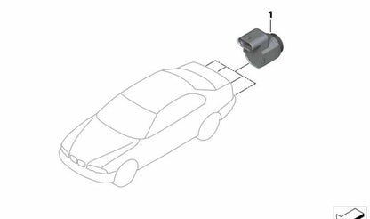 Sensor ultrasónico plateado gris para BMW E46 (OEM 66206910358). Original BMW.