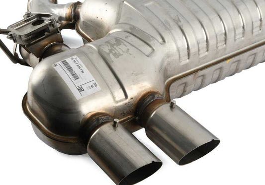 Rear silencer with exhaust valve for BMW F80, F82, F83 (OEM 18307854736). Original BMW